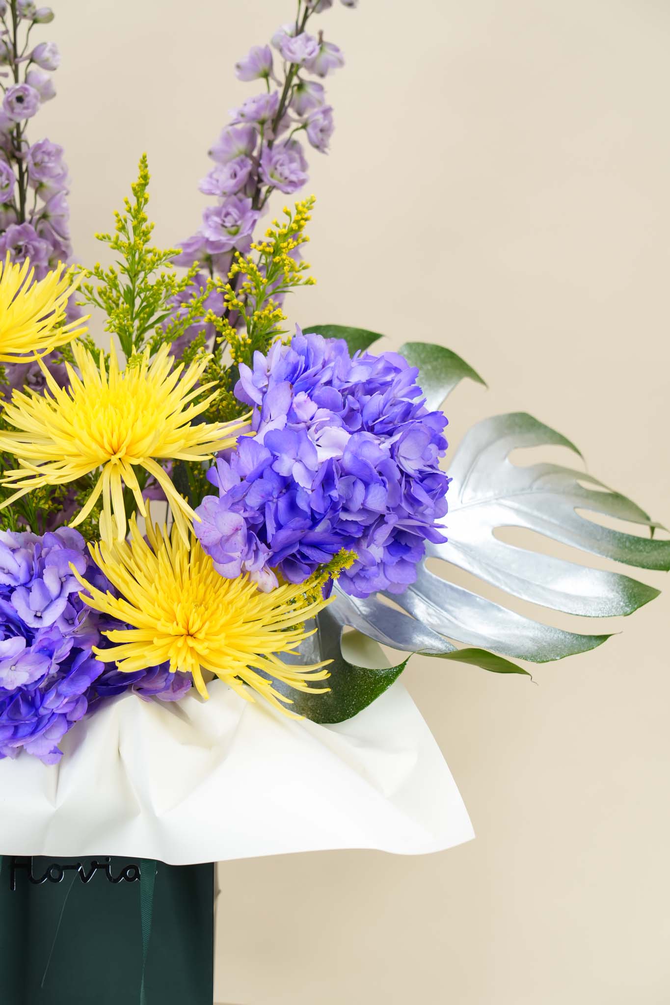 Violet Radiance Luxe Bag Arrangement