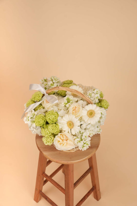 Ivory Grace Flower Basket