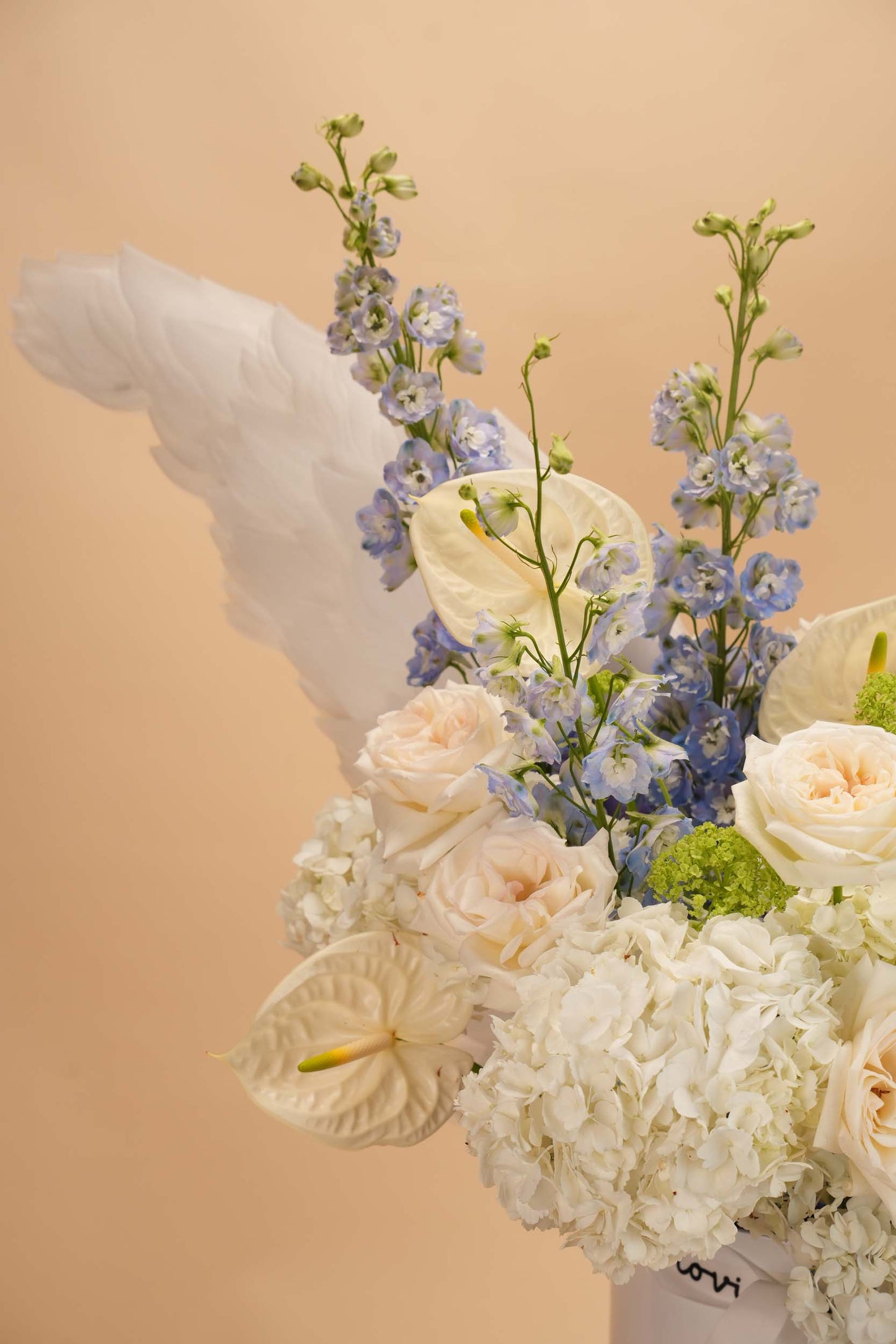 Elegant White & Blue Luxury Flower Basket