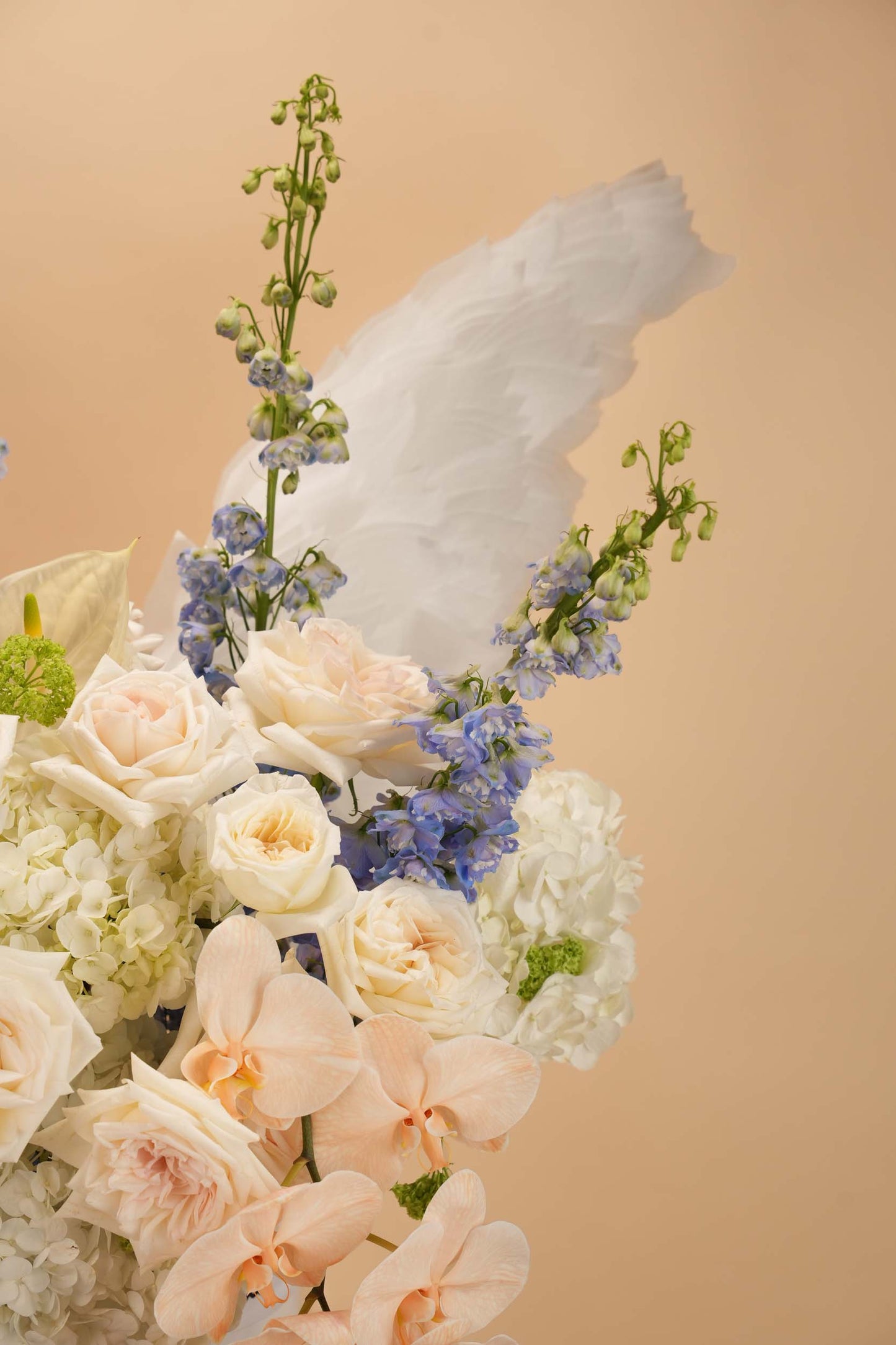 Elegant White & Blue Luxury Flower Basket