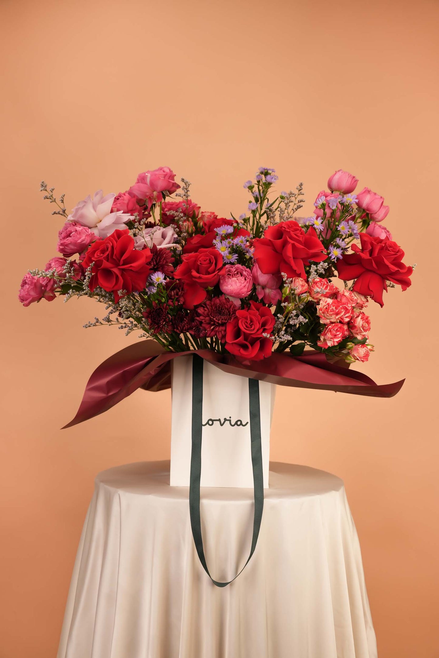 Ruby Romance Floral Bag Arrangement