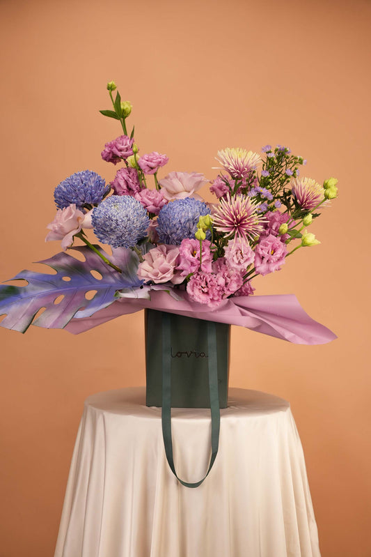 Lavender Haze - Luxury Purple Flower Bag Arrangement
