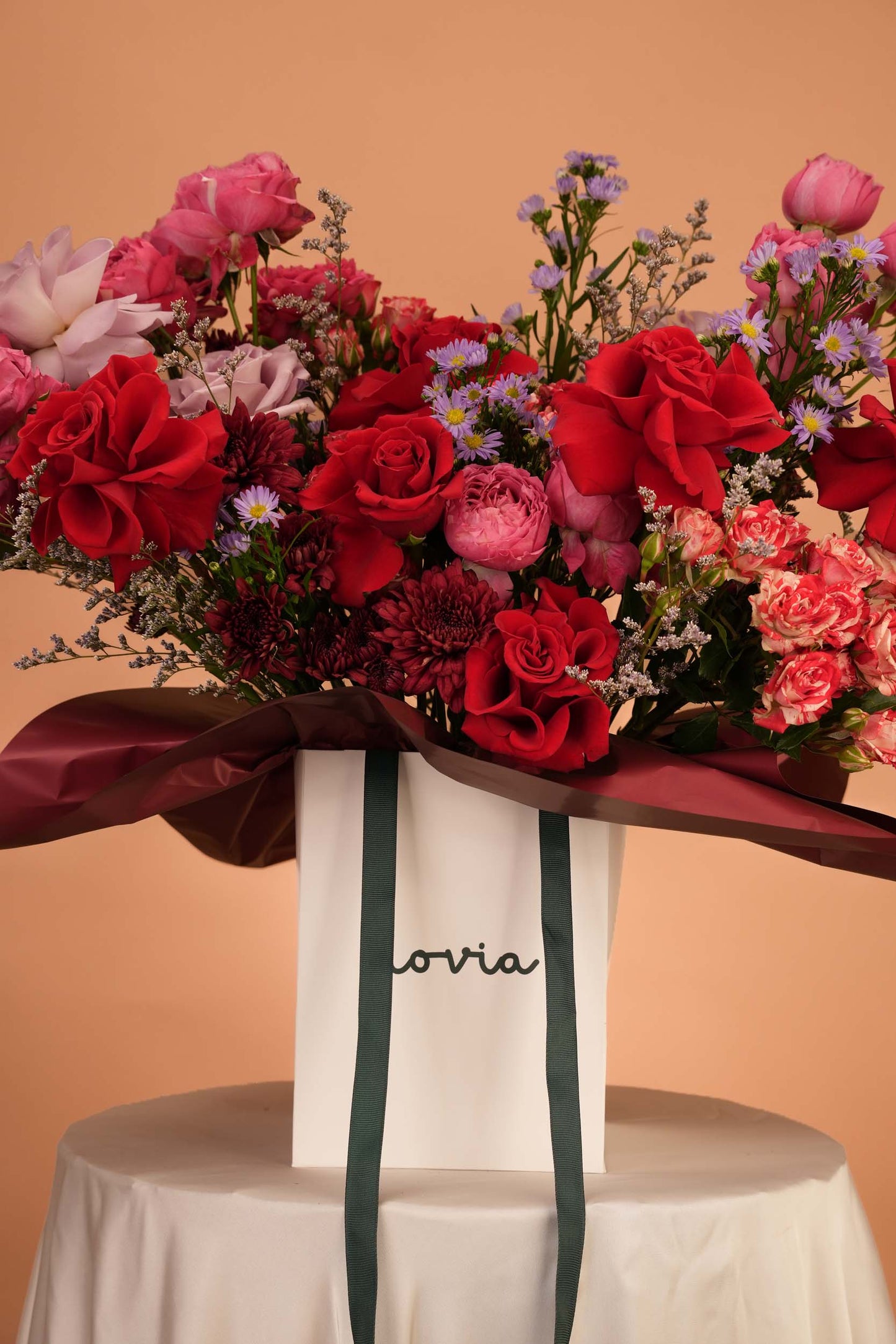 Ruby Romance Floral Bag Arrangement