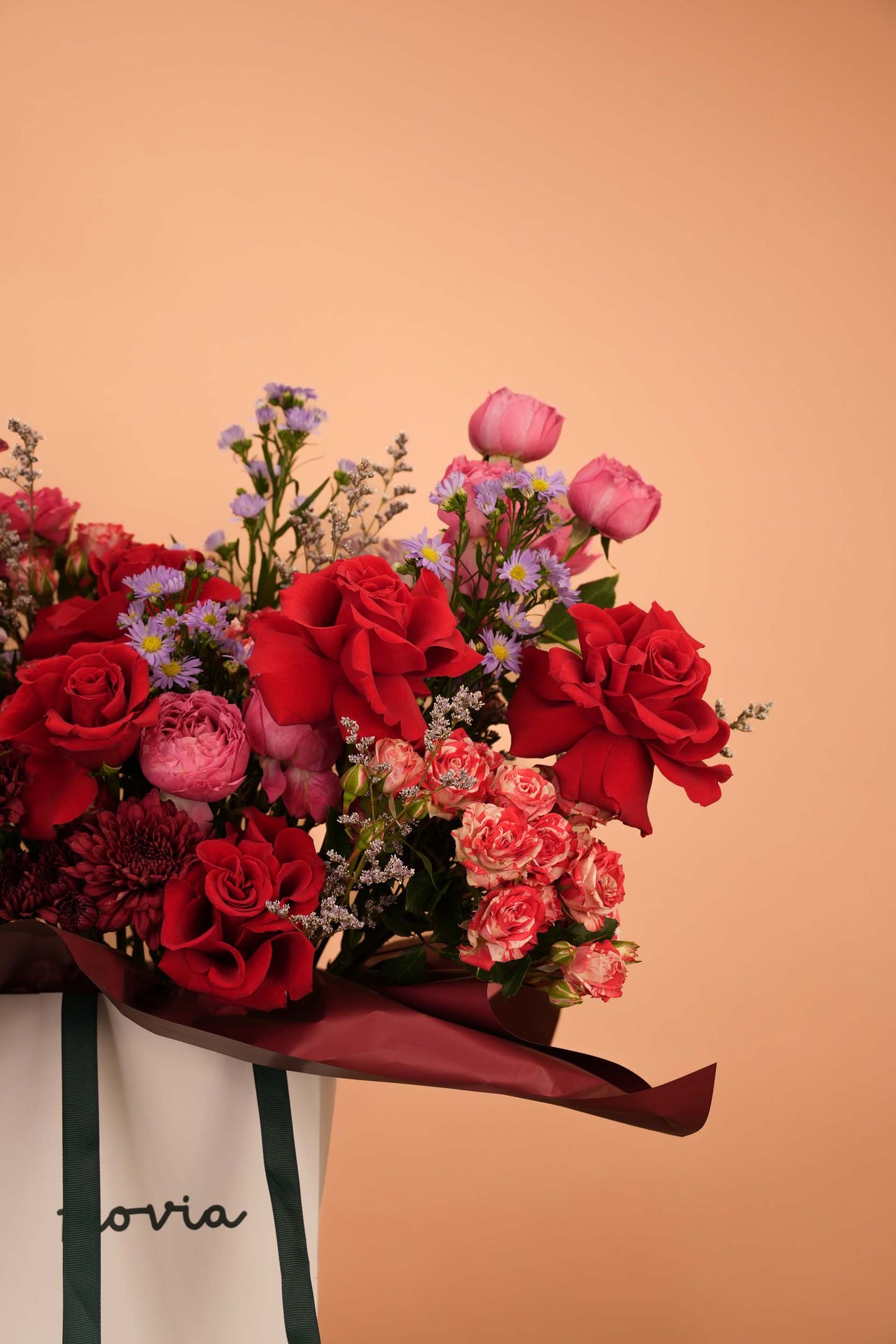 Ruby Romance Floral Bag Arrangement