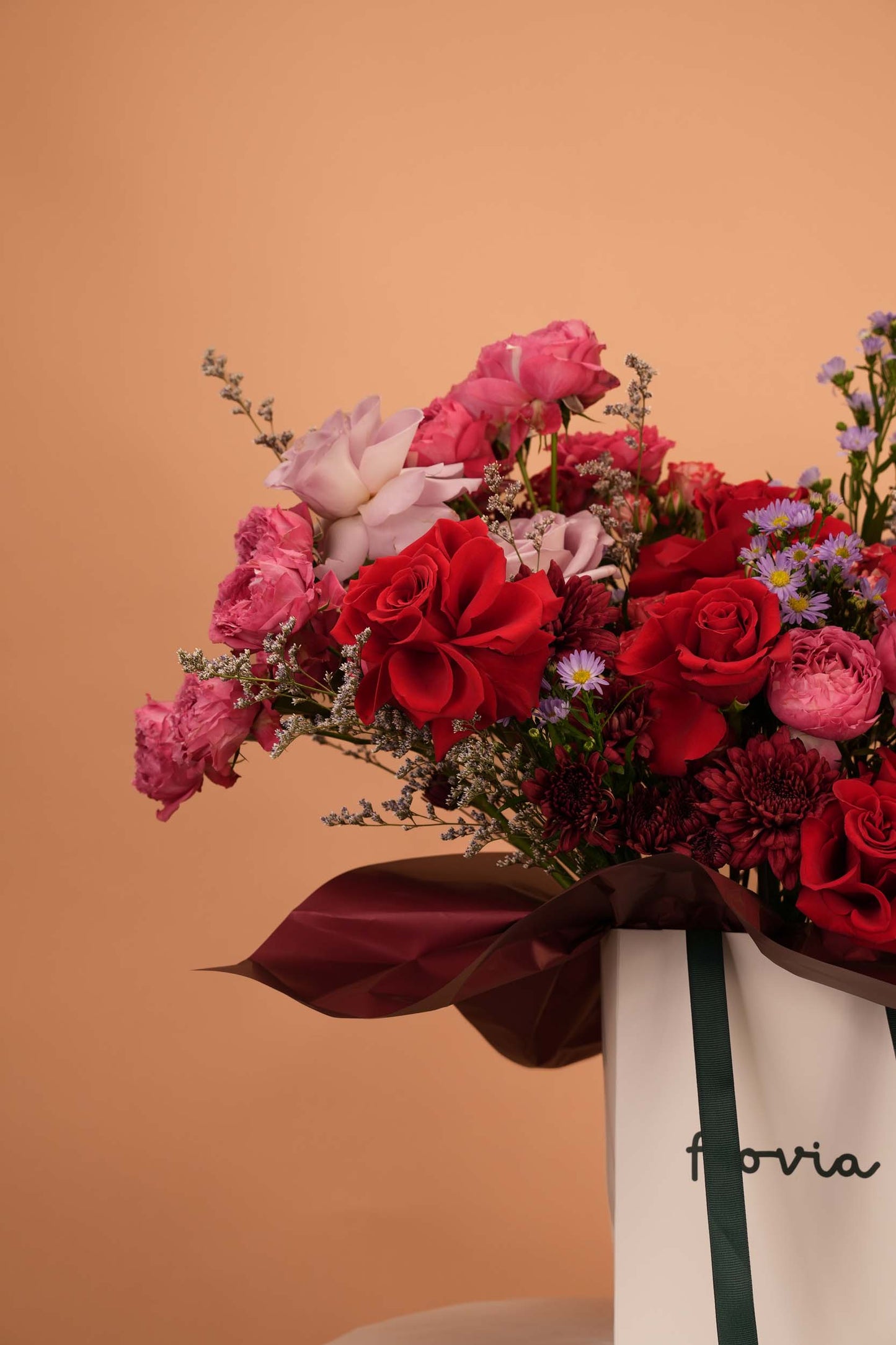 Ruby Romance Floral Bag Arrangement