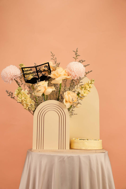 Emirati Women’s Day Floral Arrangement with Cake