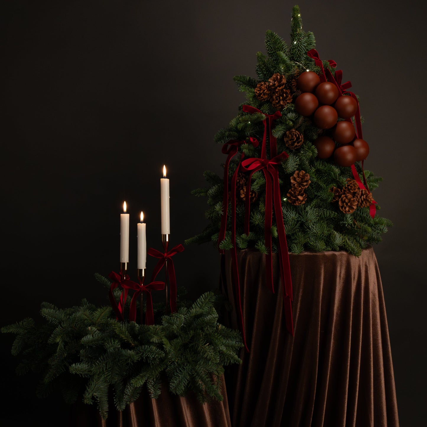 Holiday Tree, Wreath & Candle Set