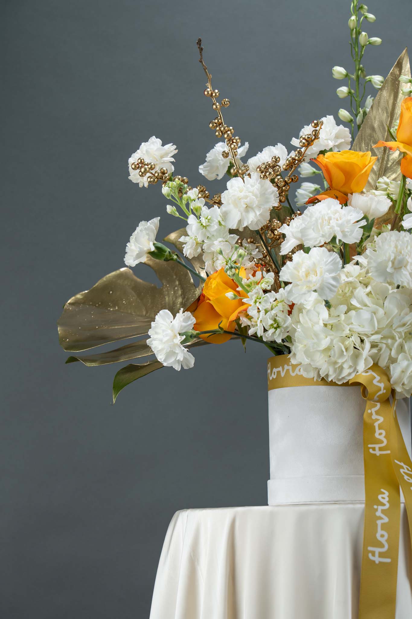 Golden Grace Floral Basket