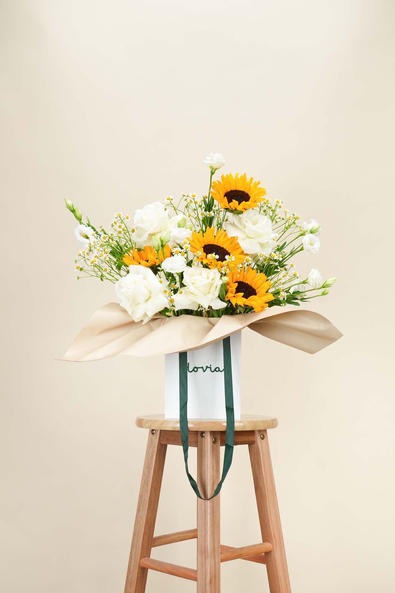 Golden Sunbeam Blossom Bag Arrangement