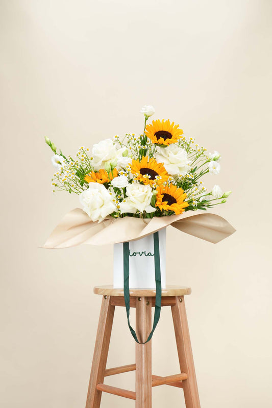 Golden Sunbeam Blossom Bag Arrangement