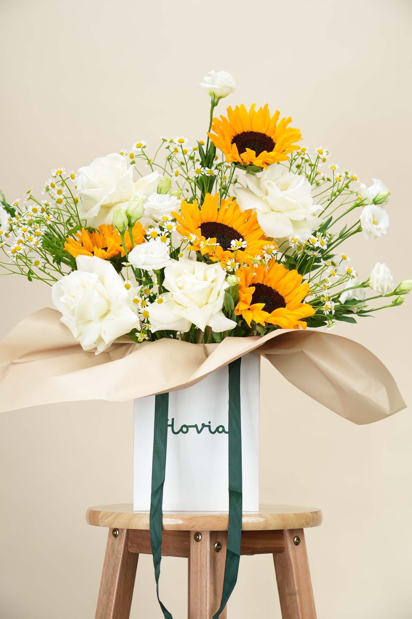 Golden Sunbeam Blossom Bag Arrangement