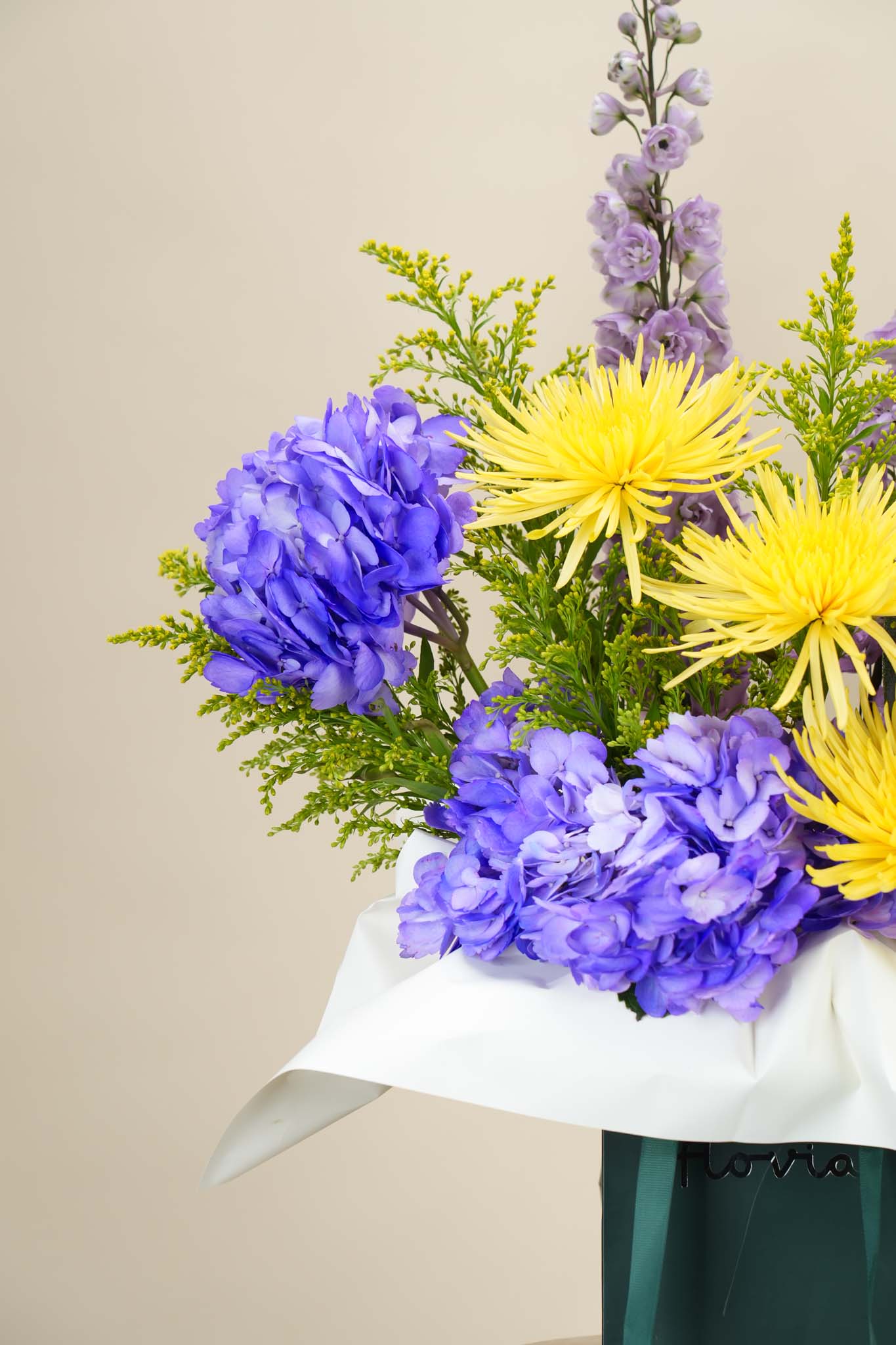 Violet Radiance Luxe Bag Arrangement