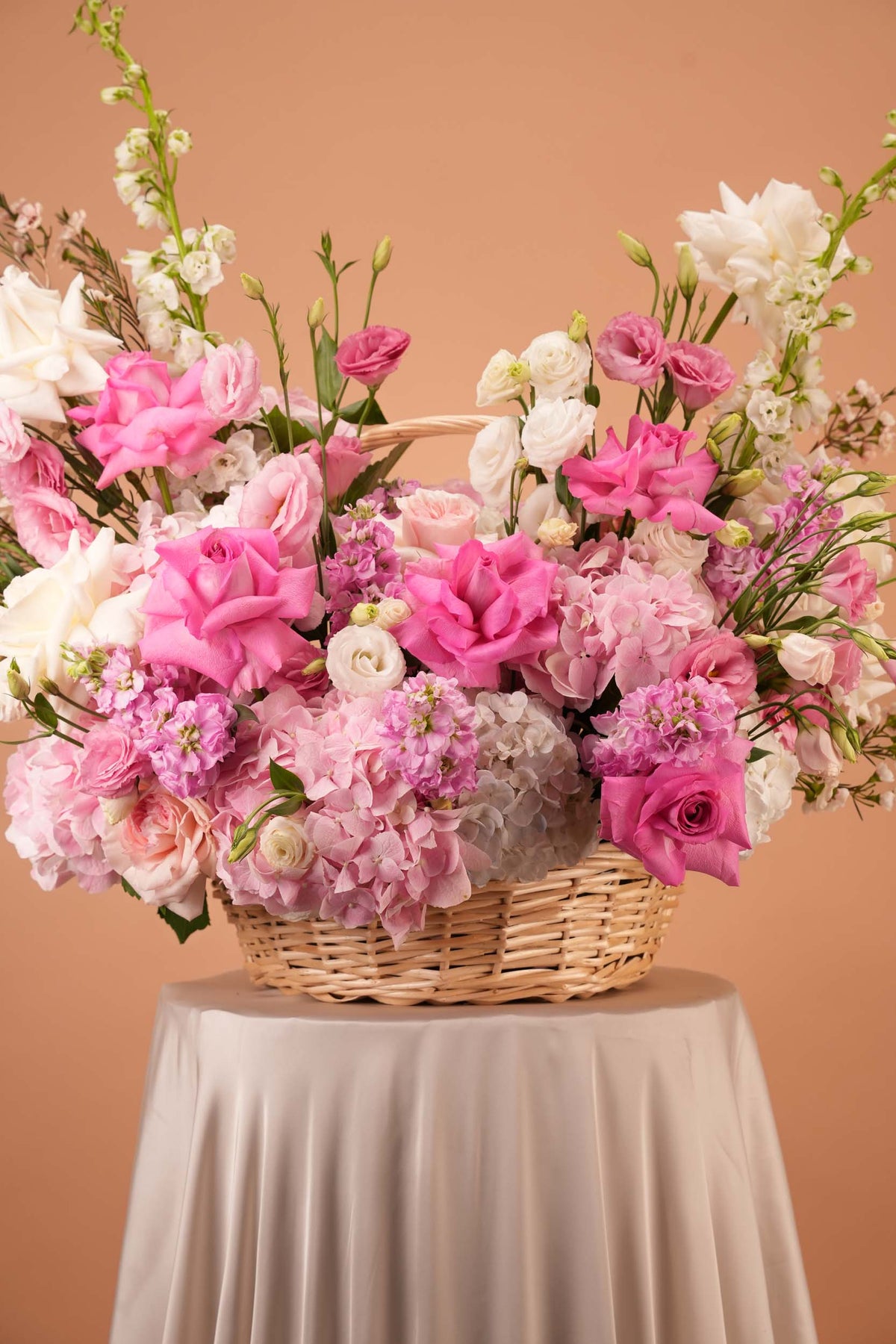 Pink Bliss - Luxury Woven Flower Basket Arrangement