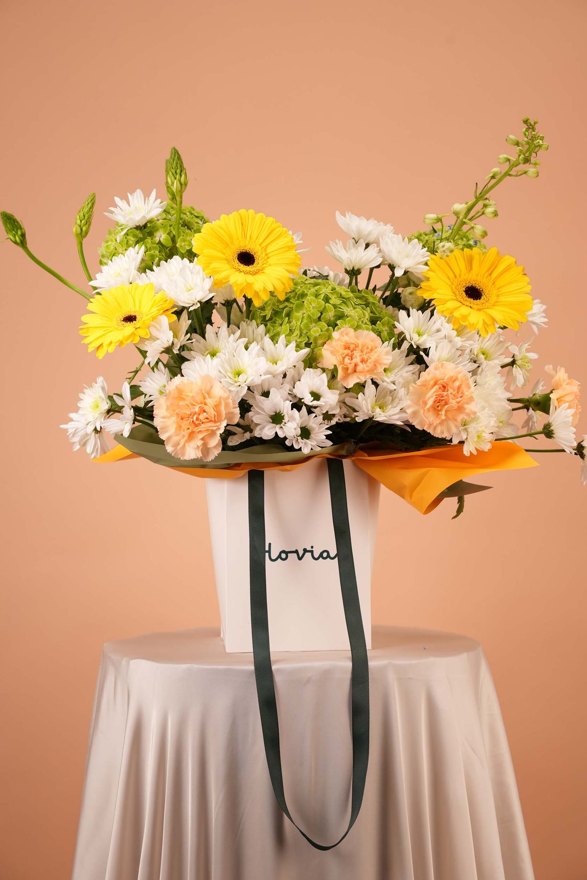 Citrus Bloom - Yellow & White Flower Bag Arrangement