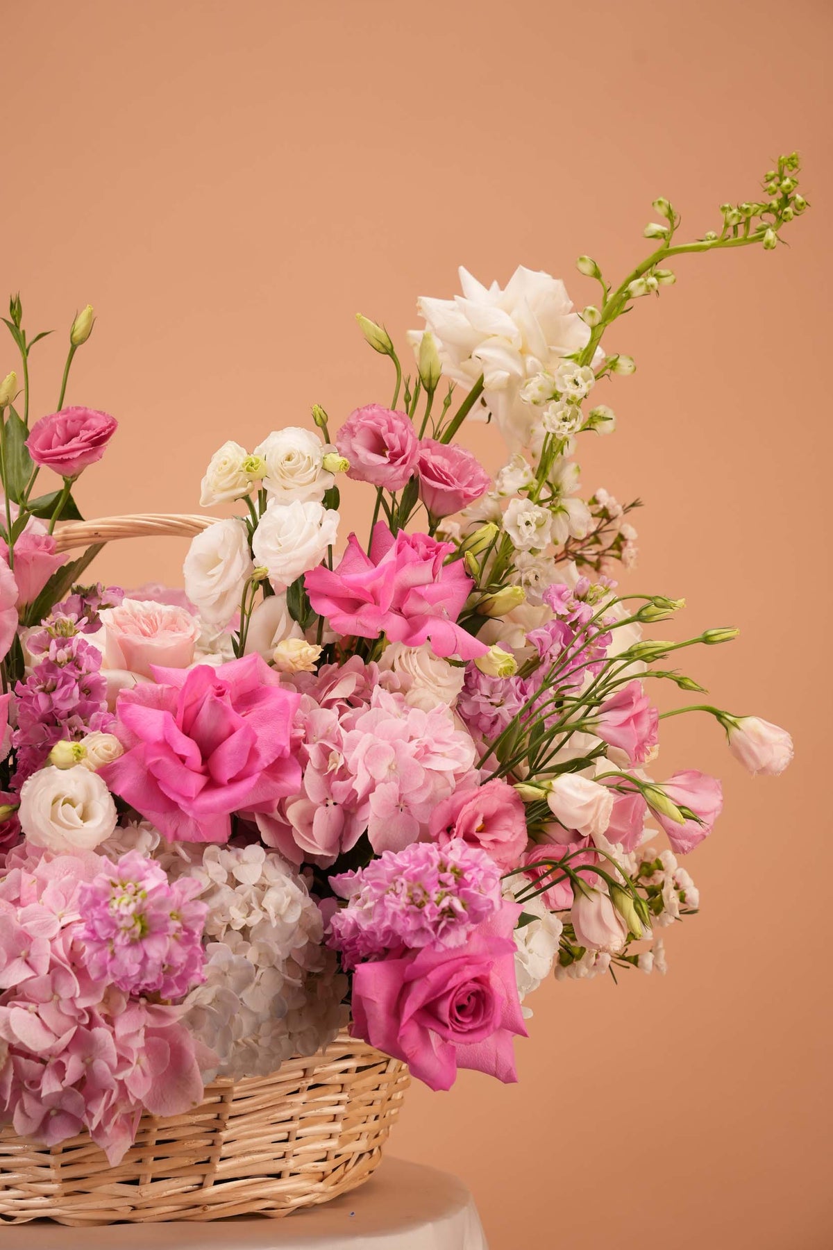 Pink Bliss - Luxury Woven Flower Basket Arrangement