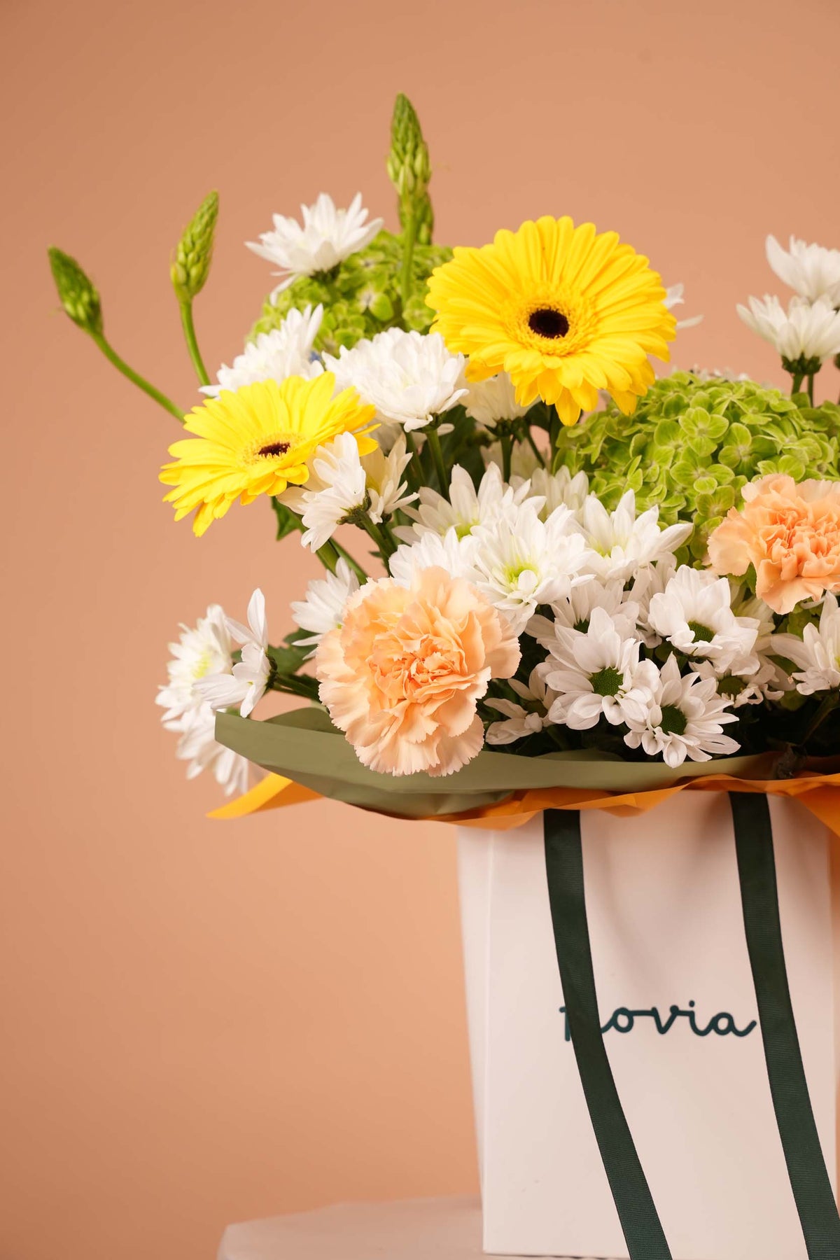 Citrus Bloom - Yellow & White Flower Bag Arrangement