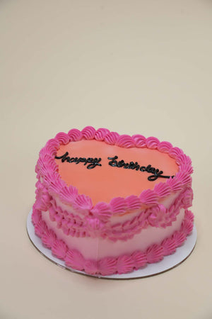 Pink Heart Birthday Cake